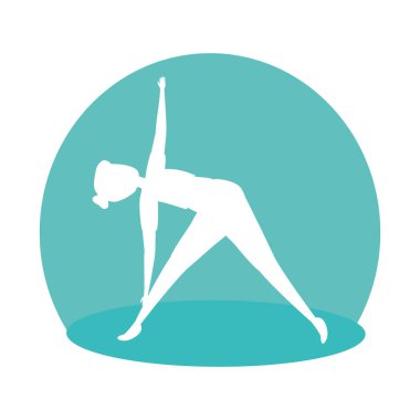 pilates pozisyonu uygulayan kadının silueti