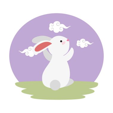 alan karakteri sevimli ve küçük tavşan