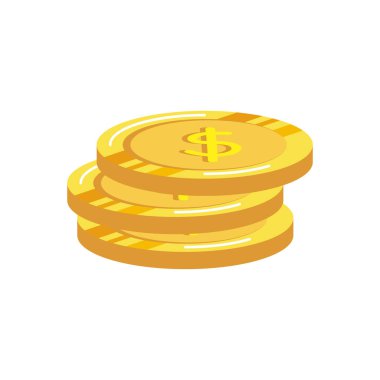 Sikkeler para dolar izole ikonlar