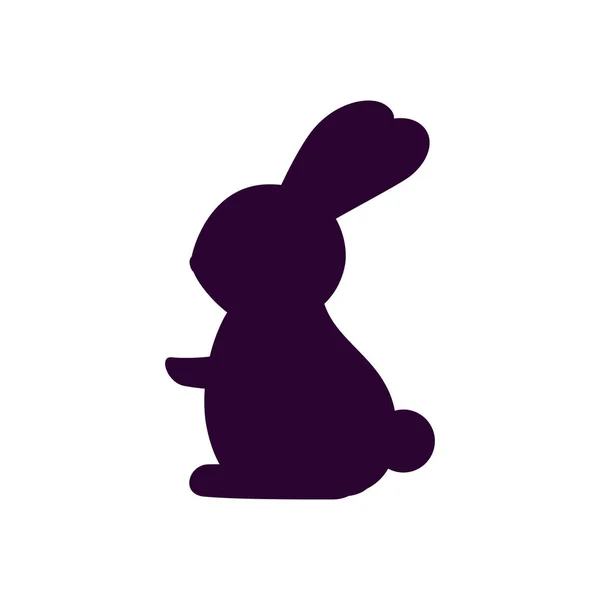 Cute and little rabbit silhouette — Stock Vector
