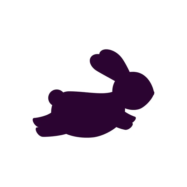 Mignonne et petite silhouette de lapin — Image vectorielle