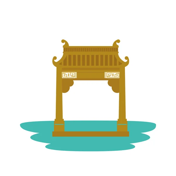 Kínai Arch épület hagyományos ikon — Stock Vector