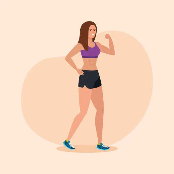 Γυμναστήριο γυναίκα να αθλητισμός υγιή δραστηριότητα — Διανυσματικό Αρχείο