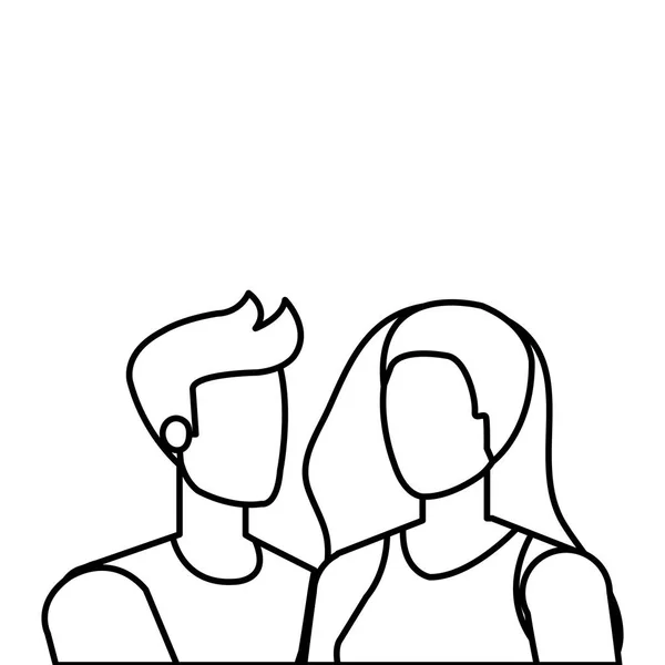 Молоді коханці пара персонажів аватарів — стоковий вектор