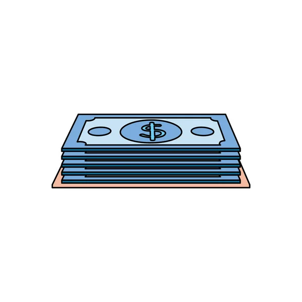 Bills money dollars isolated icon — Stock Vector