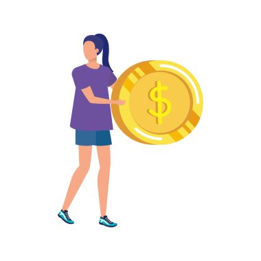 sikke para karakteri ile genç kadın