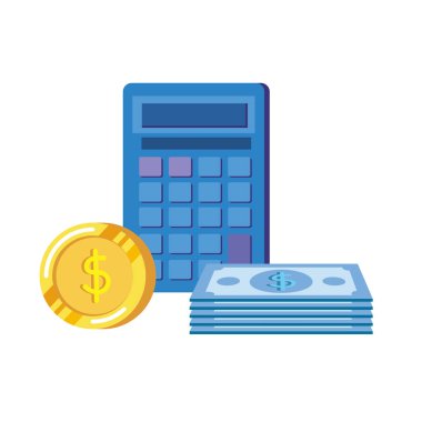 para ve faturaları hesap makinesi ile para dolar