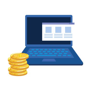 dizüstü bilgisayar ile para para dolar