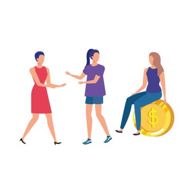 sikke dolar karakterleri ile genç kadınlar