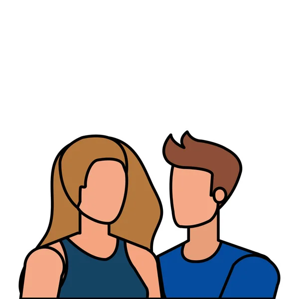 Νέοι εραστές ζευγάρι avatars χαρακτήρες — Διανυσματικό Αρχείο