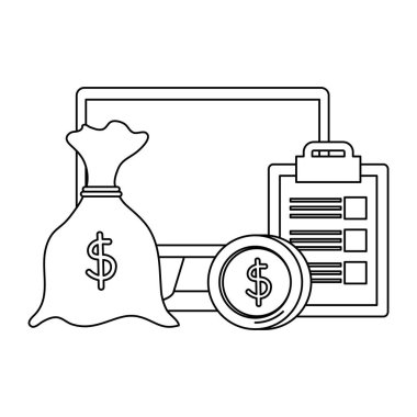 masaüstü ve kontrol listesi ile para para dolar