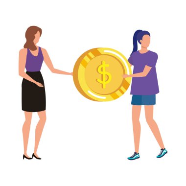 sikke dolar karakterleri ile genç kadınlar