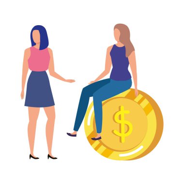 sikke dolar karakterleri ile genç kadınlar