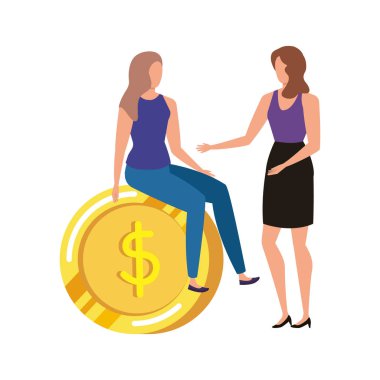 sikke dolar karakterleri ile genç kadınlar