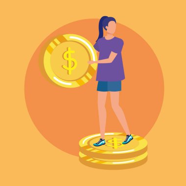 sikke karakteri ile genç kadın