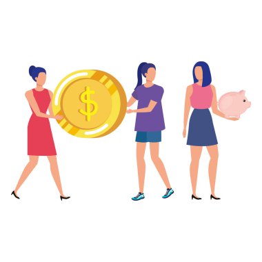 sikke dolar karakterleri ile genç kadınlar