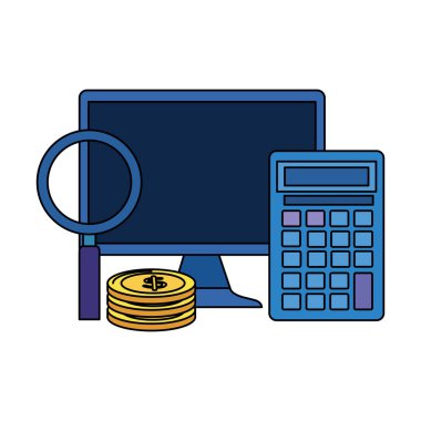 masaüstü ve hesap makinesi ile para para dolar