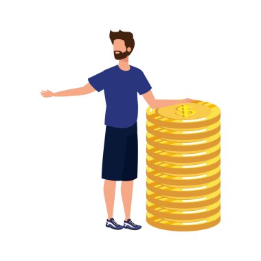 sikke para ile genç ve rahat adam