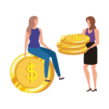 sikke dolar karakterleri ile genç kadınlar