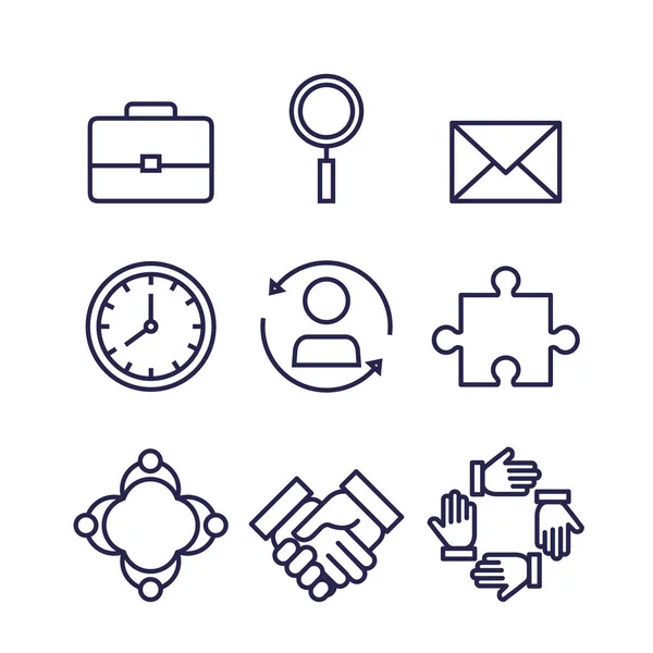 Set of ecommerce icons to business strategy — Stock Vector