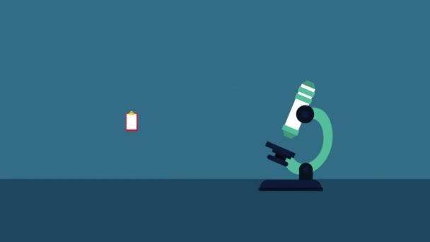 Bildung lernen mit Mikroskop-Animation — Stockvideo