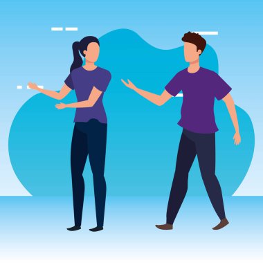 avatarlar karakterleri ile genç çift