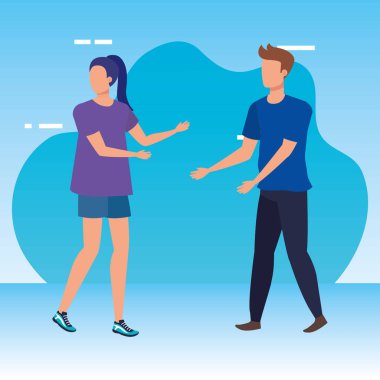 avatarlar karakterleri ile genç çift