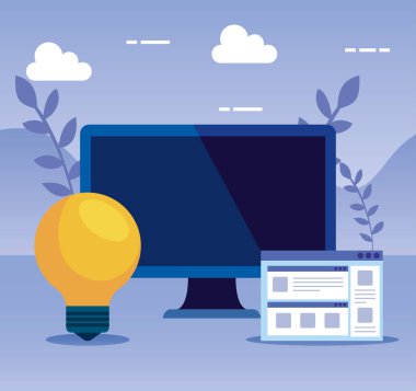 web sitesi ve ampul fikri ile bilgisayar teknolojisi