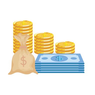 paralar para para dolar faturaları ve çanta ile