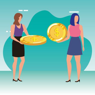 sikke dolar karakterleri ile genç kadınlar