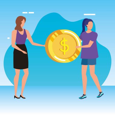 sikke dolar karakterleri ile genç kadınlar