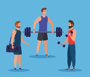 halterli çanta ve ağırlık ile fitness erkek seti