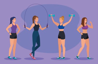 sağlıklı aktivite dengesi için fitness kadın seti