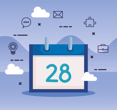 strateji simgeleri ile iş takvimi bilgileri