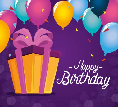 kurdele yay ve balonlar ile hediyeler sunar