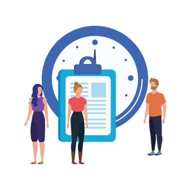 zaman saati ile insanların grubu