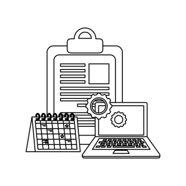 dizüstü bilgisayarlı kontrol listesi panosu