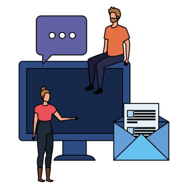 masaüstü karakterleri ile genç çift