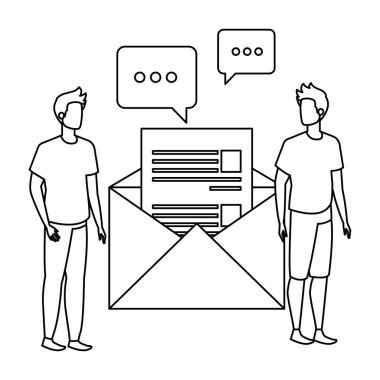 zarf posta ile genç erkekler