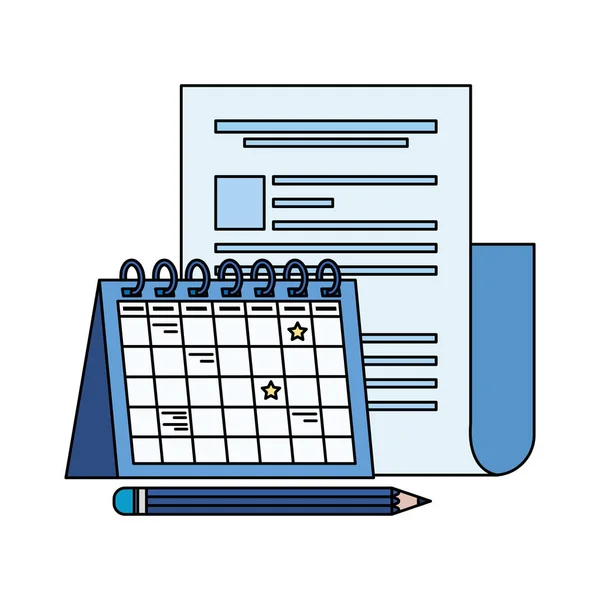 Paper document file with calendar — Stock Vector