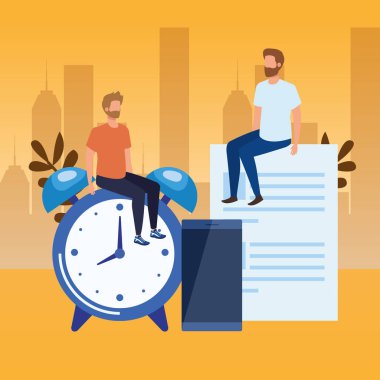 çalar saat ile genç erkekler