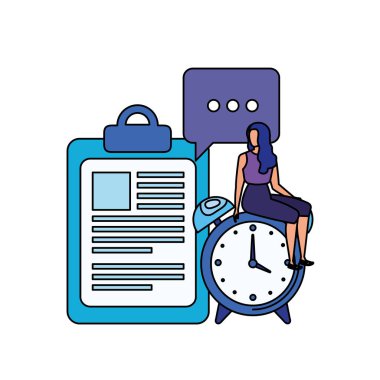 kontrol listesi karakteri ile genç kadın