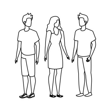 grup insan karakterleri avatarlar