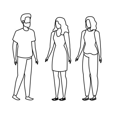 grup insan karakterleri avatarlar