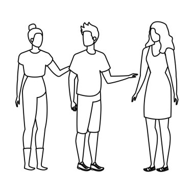 grup insan karakterleri avatarlar