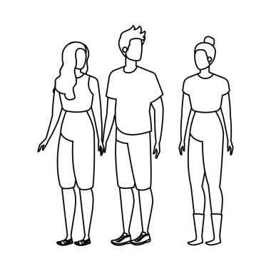 grup insan karakterleri avatarlar