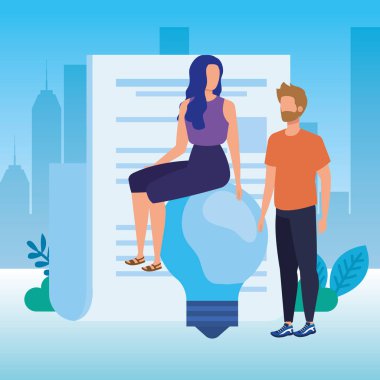 belgeler karakterleri ile genç çift