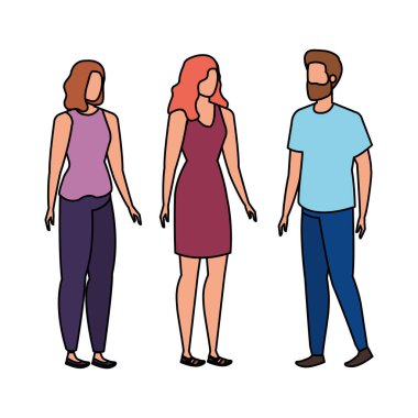 grup insan karakterleri avatarlar