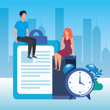 kontrol listesi karakterleri ile genç çift