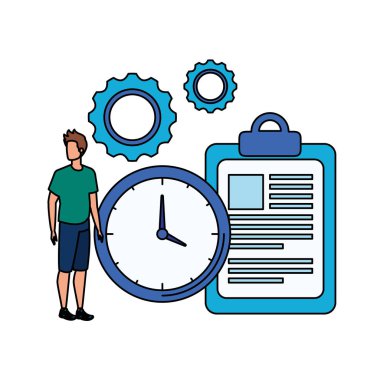 kontrol listesi karakteri ile genç adam